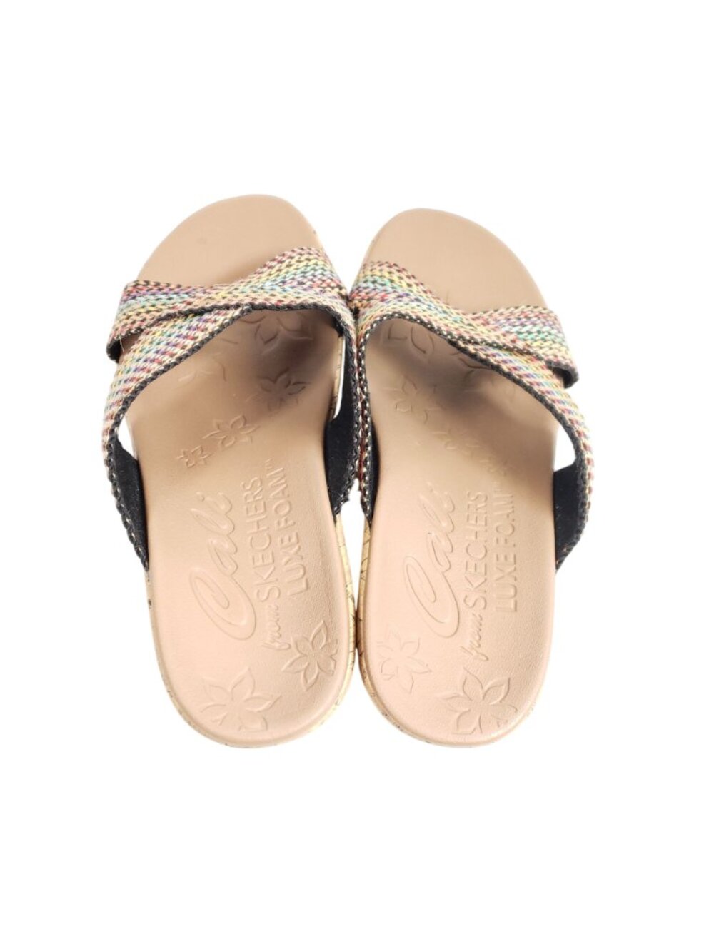 Skechers Cali Luxe Foam Womens Size 9 Wide Beverlee Multicolor Wedge Sandals - Picture 7 of 9